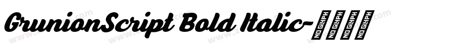 GrunionScript Bold Italic字体转换